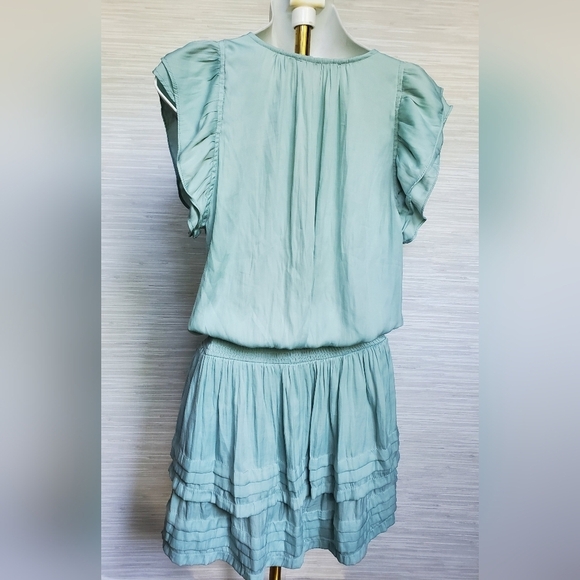 Mustard Seed Drop Waist Mini Dress Ruffles Mint Green Size Medium NWOT RT$70 Mustard Seed Drop Waist Mini Dress Ruffles Mint Green Size Medium NWOT RT$70